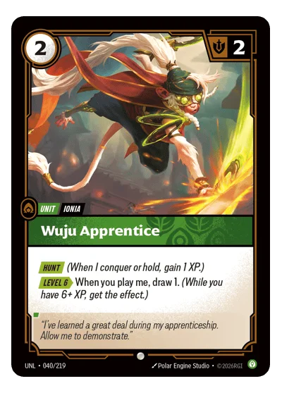 Wuju Apprentice UNL-40 Riftbound TCG