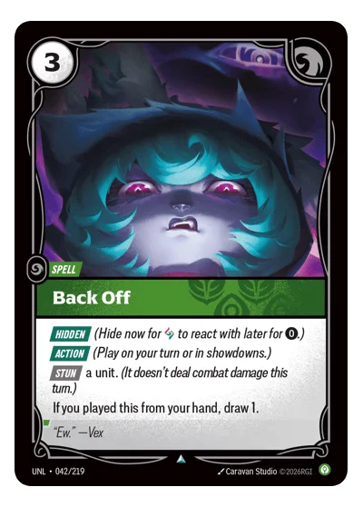Back Off UNL-42 Uncommon Unleashed Riftbound TCG Card