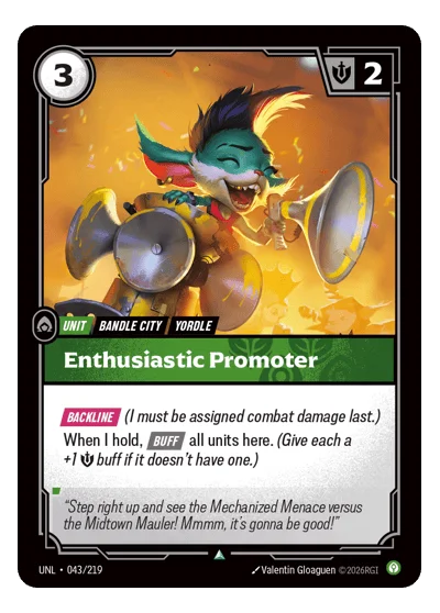Enthusiastic Promoter UNL-43 Riftbound TCG