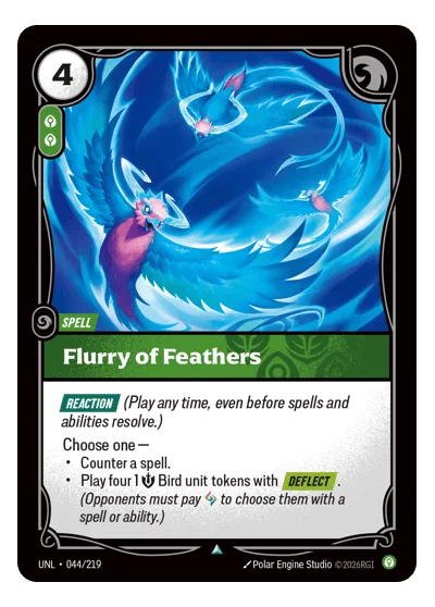 Flurry Of Feathers UNL-44 Riftbound TCG