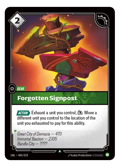 Forgotten Signpost UNL-45 Riftbound TCG