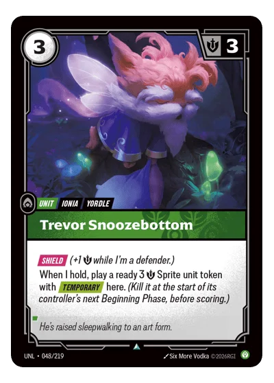 Trevor Snoozebottom UNL-48 Riftbound TCG