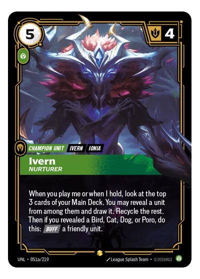Ivern, Nurturer UNL-51a Riftbound TCG