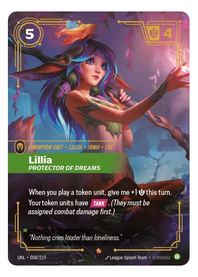 Lillia, Protector Of Dreams UNL-58 Riftbound Chase Card