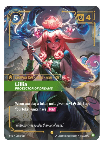 Lillia, Protector Of Dreams UNL-58a Riftbound Chase Card