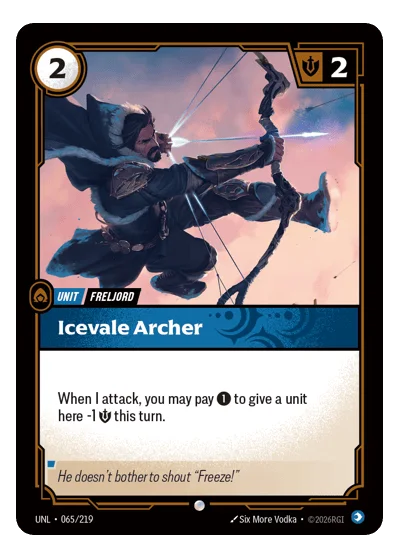 Icevale Archer UNL-65 Common Unleashed Riftbound TCG Card