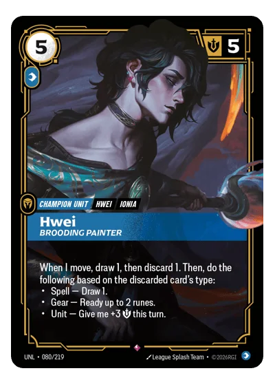 Hwei, Brooding Painter UNL-80 Rare Unleashed Riftbound TCG Card