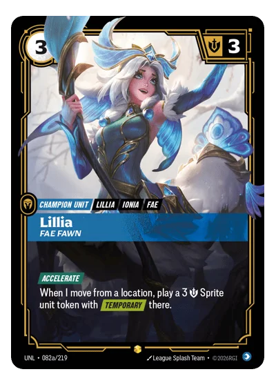 Lillia, Fae Fawn UNL-82a Riftbound TCG
