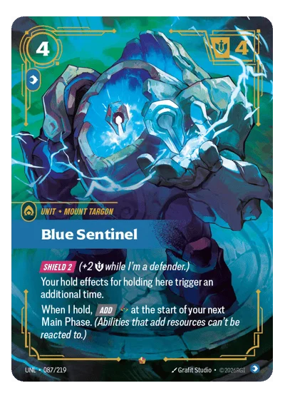 Blue Sentinel UNL-87 Epic Unleashed Riftbound TCG Card