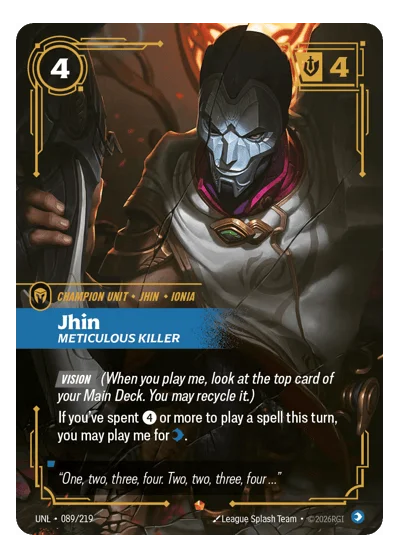Jhin, Meticulous Killer UNL-89 Riftbound Chase Card