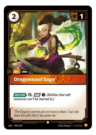 Dragonsoul Sage UNL-93 Riftbound TCG