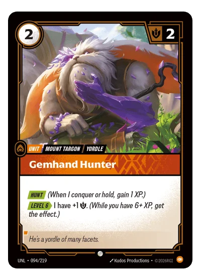 Gemhand Hunter UNL-94 Riftbound TCG
