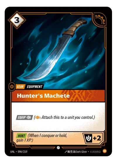 Hunter's Machete UNL-96 Riftbound TCG