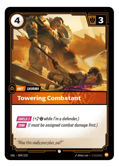 Towering Combatant UNL-99 Riftbound TCG