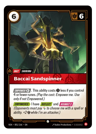 Baccai Sandspinner VEN-1 Common Vendetta Riftbound TCG Card