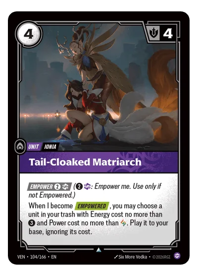Tail-cloaked Matriarch VEN-104 Riftbound TCG