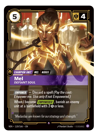 Mel, Defiant Soul VEN-110 Rare Vendetta Riftbound TCG Card