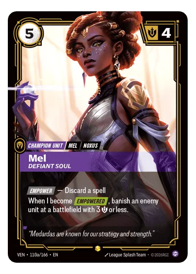 Mel, Defiant Soul VEN-110a Riftbound TCG