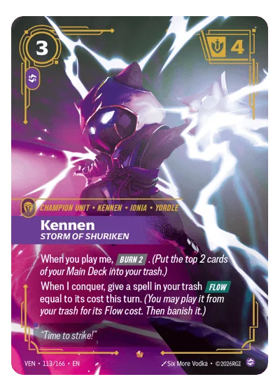 Kennen, Storm Of Shuriken VEN-113 Riftbound Chase Card