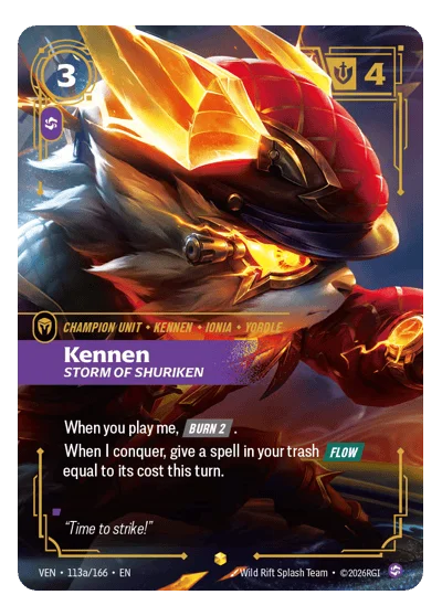 Kennen, Storm Of Shuriken VEN-113a Riftbound Chase Card