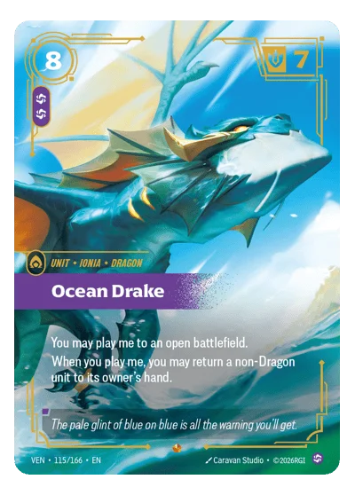 Ocean Drake VEN-115 Riftbound Chase Card