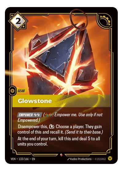 Glowstone VEN-133 Rare Vendetta Riftbound TCG Card