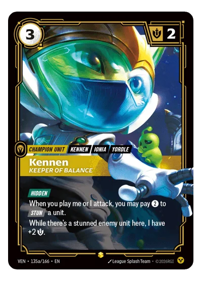 Kennen, Keeper Of Balance VEN-135a Riftbound TCG