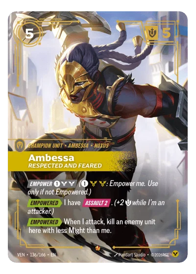 Ambessa, Respected And Feared VEN-136 Riftbound Chase Card