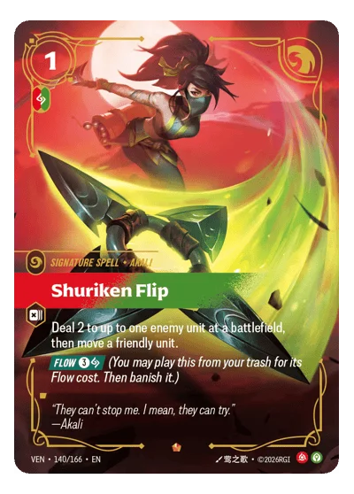 Shuriken Flip VEN-140 Riftbound Chase Card