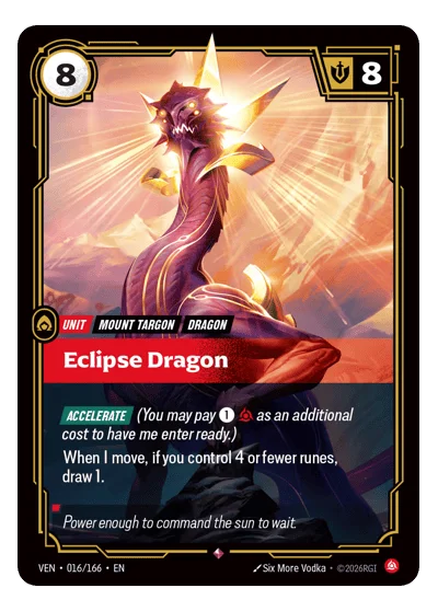 Eclipse Dragon VEN-16 Rare Vendetta Riftbound TCG Card