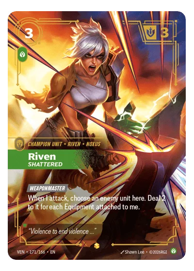 Riven, Shattered VEN-171 Rare Vendetta Riftbound TCG Card