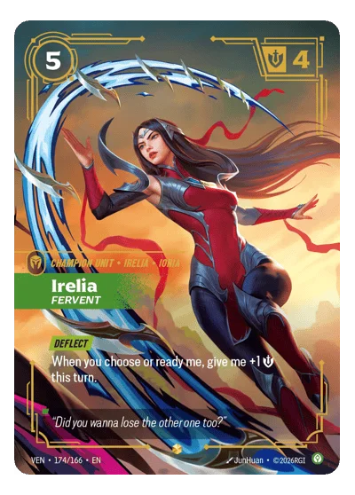 Irelia, Fervent VEN-174 Riftbound Chase Card