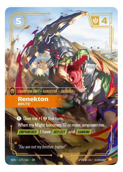 Renekton, Brute VEN-177 Riftbound Chase Card