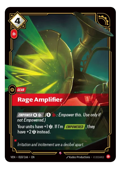 Rage Amplifier VEN-18 Rare Vendetta Riftbound TCG Card