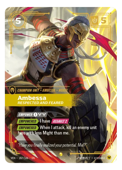 Ambessa, Respected And Feared VEN-187 Riftbound Chase Card