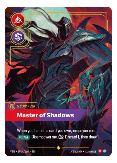 Master Of Shadows VND-191* Signature Vendetta Riftbound TCG Card