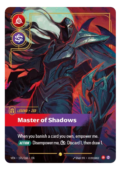 Master Of Shadows VEN-191 Rare Vendetta Riftbound TCG Card