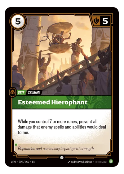 Esteemed Hierophant VEN-25 Riftbound TCG
