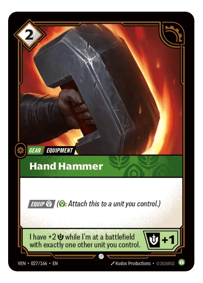 Hand Hammer VEN-27 Common Vendetta Riftbound TCG Card
