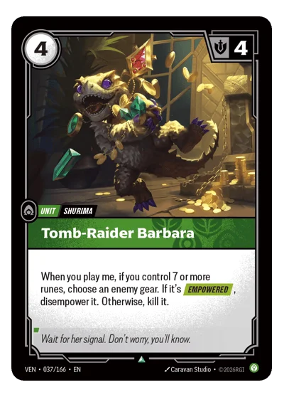 Tomb-raider Barbara VEN-37 Riftbound TCG