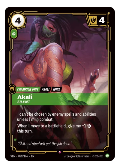 Akali, Silent VEN-38 Riftbound TCG