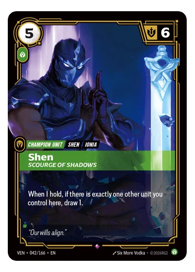 Shen, Scourge Of Shadows VEN-42 Riftbound TCG