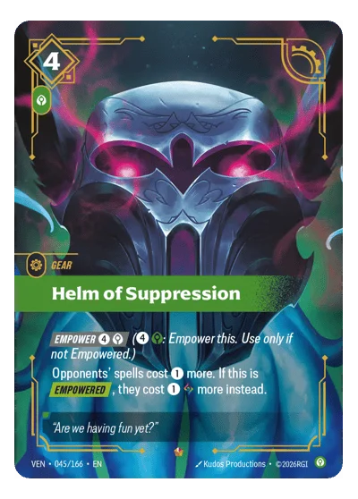 Helm Of Suppression VEN-45 Riftbound Chase Card