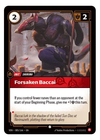 Forsaken Baccai VEN-5 Riftbound TCG