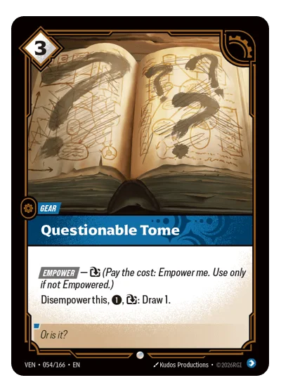 Questionable Tome VEN-54 Common Vendetta Riftbound TCG Card