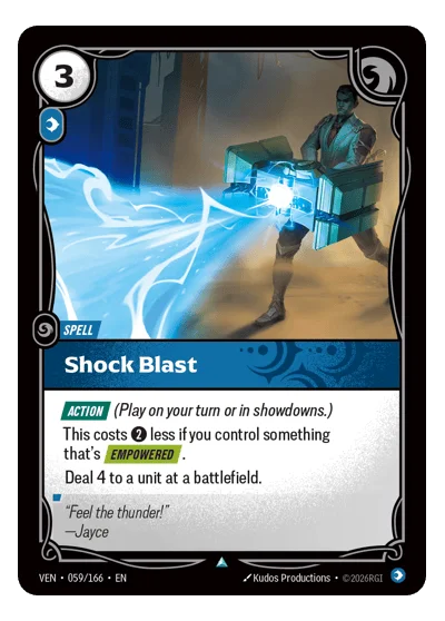 Shock Blast VEN-59 Uncommon Vendetta Riftbound TCG Card