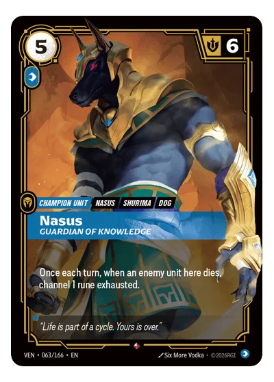 Nasus, Guardian Of Knowledge VEN-63 Riftbound TCG