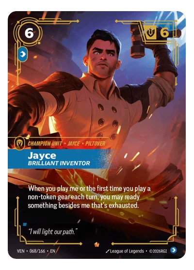 Jayce, Brilliant Inventor VEN-68 Riftbound Chase Card