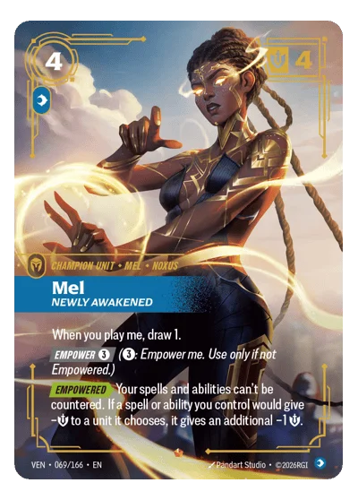 Mel, Newly Awakened VEN-69 Riftbound Chase Card