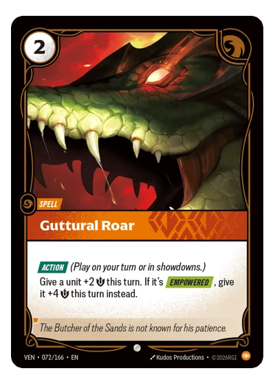 Guttural Roar VEN-72 Common Vendetta Riftbound TCG Card